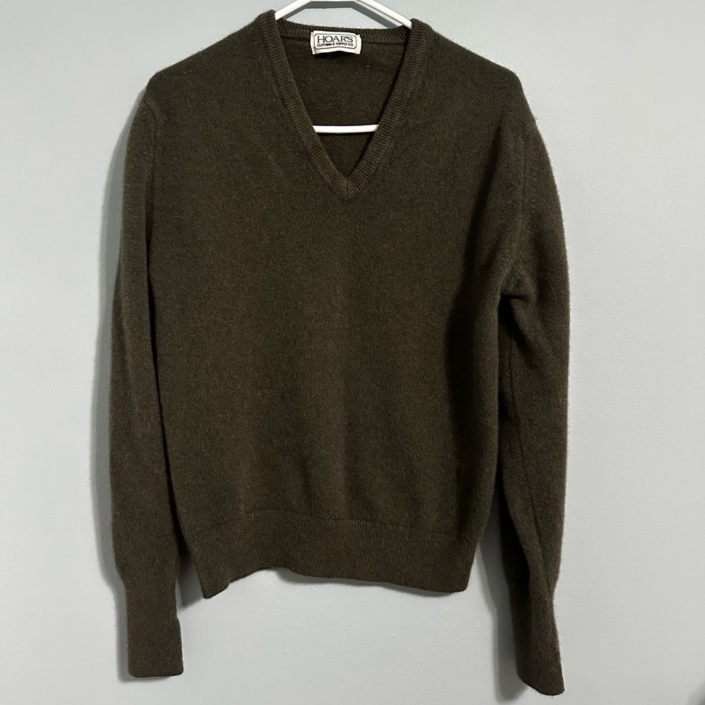 Olive Hoar’s Supply & Co Mink & Wool V-Neck Sweater Classic Knit